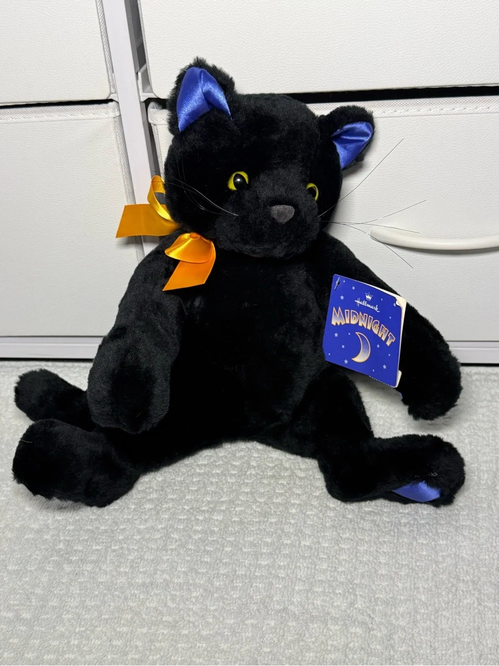 Vintage Hallmark MIDNIGHT Black Cat Halloween 10